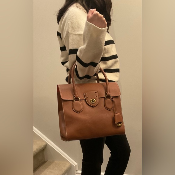 Large Brown Classic LRL Tote Bag - Picture 4 of 13